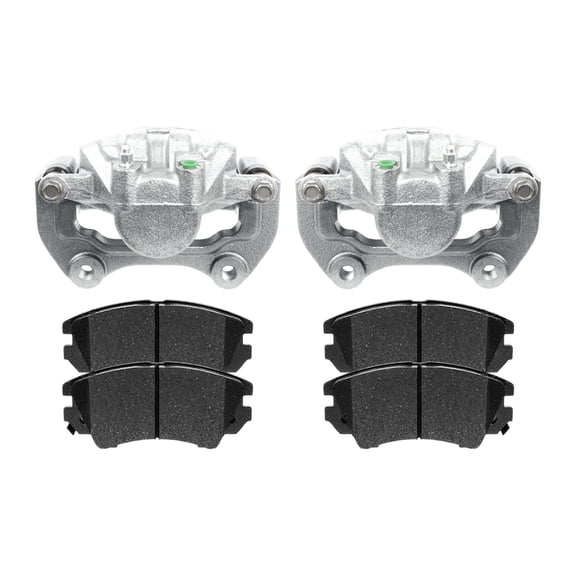 AutoShack Pair of 2 Front Brake Calipers and Performance Ceramic Pads Set Driver and Passenger Side Replacement for 2010-2015 Chevrolet Camaro 3.6L V6 RWD BRK010330134