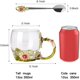 thumbnail image 2 of Taza de té de vidrio con cuchara Esmalte hecho a mano Flor de rosa y mariposa de diamante de colores Taza de café de vidrio transparente Cumpleaños Abuela Chica Graduada brillar Hogar, 2 of 6