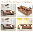 thumbnail image 4 of YODOLLA 84.2" Mid-Century Sofa Couch,Tufted Modern Couch-Saddle Brown, 4 of 9