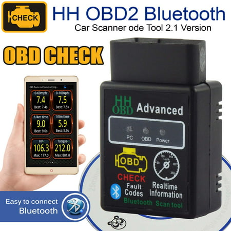 OBD2 ELM327 HH V2.1 Bluetooth Car Scanner Android Torque Auto Diagnostic