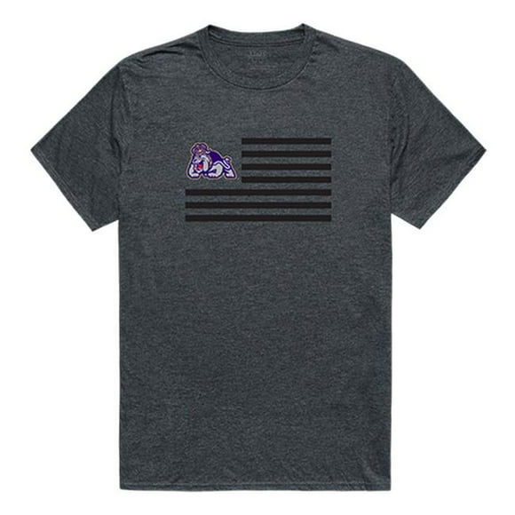 James Madison University Flag T-Shirt&#44; Heather Charcoal 2 - Large