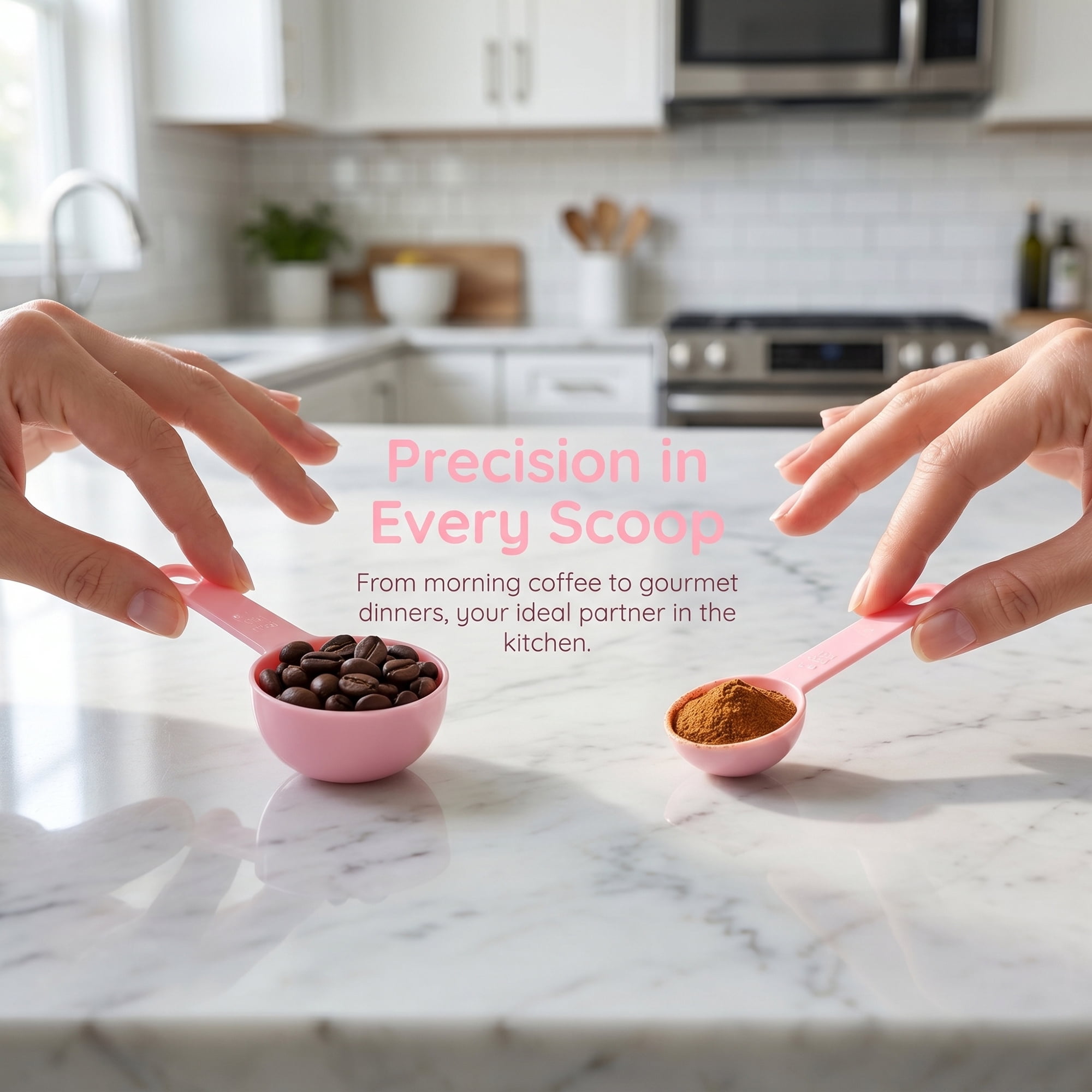 Unique Bargains Plastic Measuring Cups Spoons Set with Clear Markings Pink 10Pcs