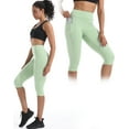 thumbnail image 5 of NELEUS Womens Yoga Capris Leggings For Workout With Pockets Tummy Control High Waist,Black+Gray+Light Green,US Size M, 5 of 8
