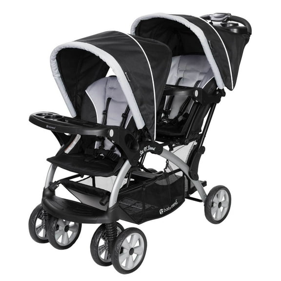 Open Box Baby Trend Sit-N-Stand Twin Tandem 2-Seat Double Stroller, Stormy