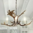 thumbnail image 4 of JONATHAN Y Speller 27" Adjustable Resin Antler 3-Light LED Chandelier, Brown, JYL6303A, 4 of 10