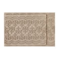 thumbnail image 2 of Beautiful Floral Block Scallop 2 Piece Bath Rug Set by Drew Barrymore, Fawn, 17" x 24" & 20" x 30", 2 of 7