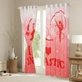 thumbnail image 3 of Castle Fairy Dance Gymnastics Girl Blackout Curtains Set of 2 (52x84 Each),Sparkling Sequin Window Curtains,Red White Curtains and Drapes,Ultra Soft Home Decor, 3 of 6