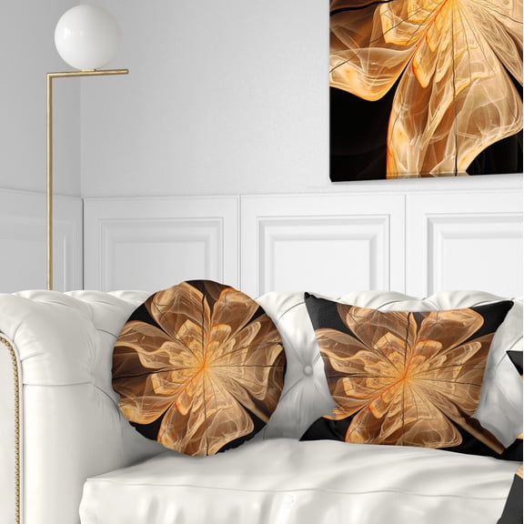 Designart 12" x 20" Contemporary, Modern Black Polyester Throw Pillow