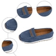 thumbnail image 5 of Rokment Womens Vintage Memory Foam Platform Slip on Penny Loafers Retro Classic Suede Wedges Low Heel Driving Walking Oxfords Boat Shoes for Travel Vacation Blue Size 7, 5 of 7