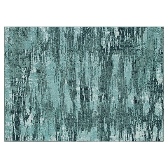 Better Homes & Gardens Teal Tonal Abstract Indoor Area Rug, 5' x 7'