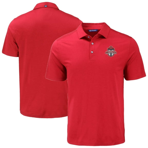 Men's-Cutter & Buck  Red Toronto FC Coastline Epic Comfort Eco Recycled Polo