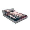 thumbnail image 2 of Ambesonne Forest Fitted Sheet & Pillow Sham Set, Autumn Fall Nature Woods, Queen, Brown Grey and Red, 2 of 2