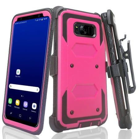 Galaxy Note 8 Case, Samsung Note 8 [Shock Proof] Heavy Duty Belt Clip Holster [Incl. Full Screen Temper Glass] Full Body Coverage Rugged Protection for Galaxy Note 8 - Hot