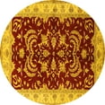 thumbnail image 1 of Ahgly Company Indoor Round Oriental Yellow Industrial Area Rugs, 8' Round, 1 of 4