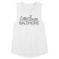 thumbnail image 1 of Skyline Baltimore Maryland Women's Muscle Tank Large White, 1 of 5