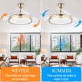 thumbnail image 4 of 42 Inch Retractable Ceiling Fan with Lights and Remote Control Modern Ceiling Fan with Retractable Blades, Silent Motor, 3 Light Color Change, 4 Timing Options, Gold, 4 of 7