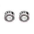 thumbnail image 2 of Pair of Tunnels Screw Fit Surgical Steel with 2 Color Cubic Zirconia Jewels, 2 of 3