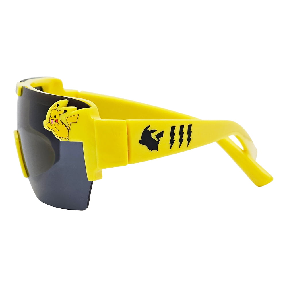 Pokemon Pikachu Yellow Large Lens Character Mold Sports Wrap Sunglasses