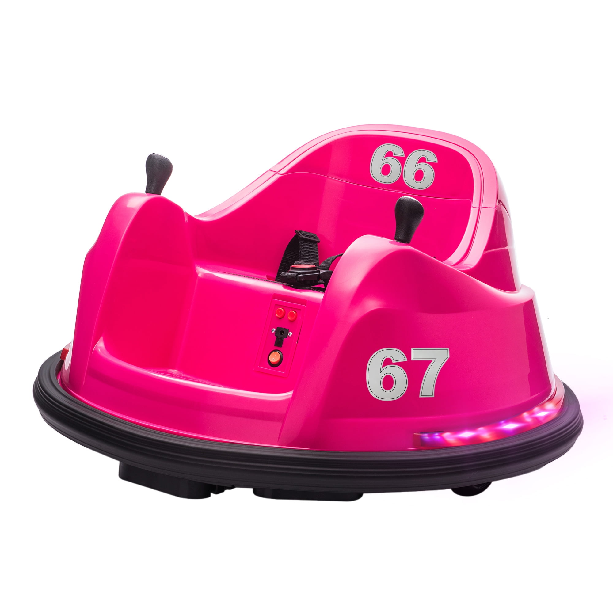 Private Jungle 6V Kids Toy Electric Ride On Bumper Car ASTM-Certified Remote Control Music LED,Rosy