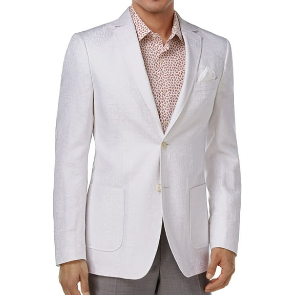 Tallia Mens Tonal Two Button Blazer Jacket, White, Big & Tall, 36 Regular