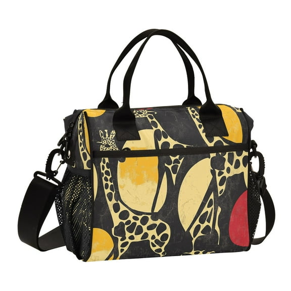 Ckdifva Giraffe Graffiti Cooler Bag Cooler Cooling Tote Lunch Bag Lunch Box Front Pocket with Shoulder Strap