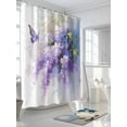 thumbnail image 3 of Oil Painting Shower Curtain, Art Purple Lavender Butterfly Waterproof Shower Curtain Set with 12 Hooks Lightweight Washable Fabric Shower Curtains for Bathroom 36x72 Inches, 3 of 6