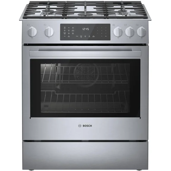 Bosch Hdip056u Benchmark Series 30" Wide 4.6 Cu. Ft. Slide In Dual Fuel Range - Stainless