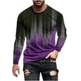 thumbnail image 2 of Plus Size T-Shirts for Men S-5X Big and Tall Casual Crewneck Long Sleeve Pullover Tops Basic Gradient Printed Regular Comfort Tshirts Shirts, 2 of 5