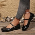 thumbnail image 3 of Mary Jane Shoes Women Square Closed Toe Ballet Flat Shoes Comfortable Dressy Adjustable Strap Work Business Casual Shoes Black Size 7.5, 3 of 7