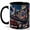 Black, variant on Cyberpunk Motorcycle Coffee Mug, Futuristic Anime Rider Mug, Sci Fi Gamer Birthday Christmas Gift, Neon City Bike Chase Action Art, 11 oz White Ceramic Coffee Cup Gift for Tea