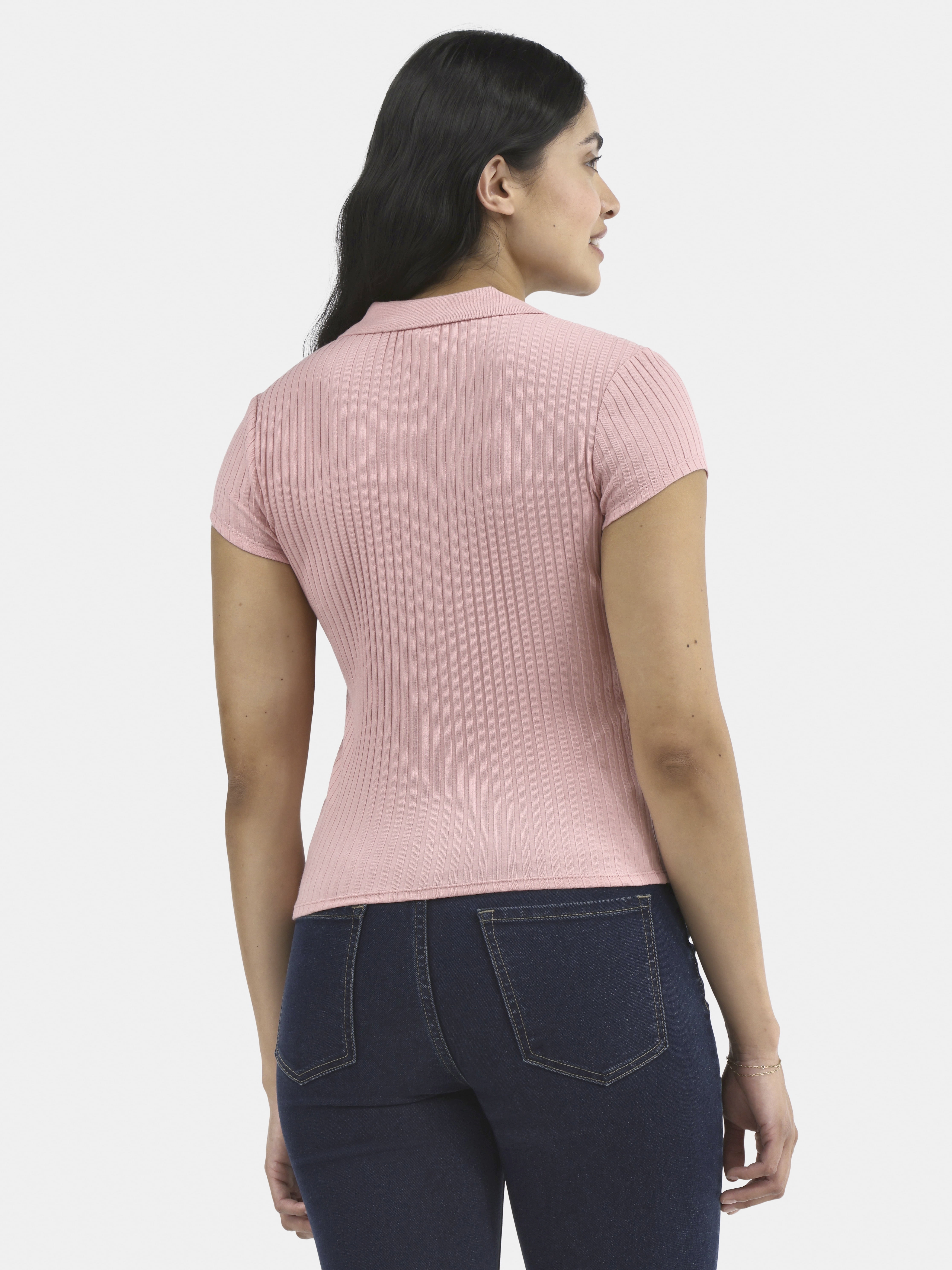 Women's No Boundaries Johnny Collar Polo Shirt, Sizes XXS - XXL