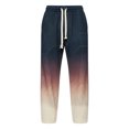 thumbnail image 5 of Mens Straight Leg Sweatpants Elastic Waist Drawstring Print Waffle Trousers Stylish Casual Loose Pants With Pockets (3XL, Multicolor), 5 of 5