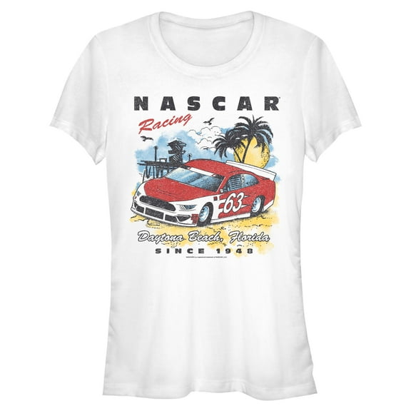 Juniors NASCAR Racing Car 63 Summer Beach T Shirt
