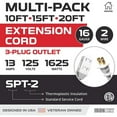 thumbnail image 2 of White Extension Cord 3 Pack, 10ft 15ft & 20ft - 16/2 Durable Electrical Cable, 2 of 5