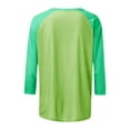 thumbnail image 5 of Htigea Women Raglan Sleeve Baseball T-Shirts Summer Casual 3/4 Sleeves Tops Loose Fit Pullover Tunics Basic Crewneck Blouse Green,L, 5 of 7