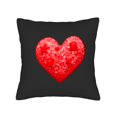thumbnail image 4 of Set of 2 Decorative Throw Pillow Covers 18x18in - Black Background with Shiny Red Heart Design Perfect for Couch Bed or Car, 4 of 8