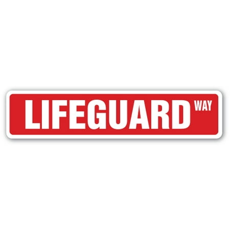 Indoor Pool - LIFEGUARD Aluminum Street Sign swimming pool lake ocean life | Indoor/Outdoor | 18