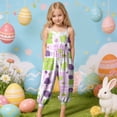thumbnail image 2 of Staki Toddler Easter Jumpsuit Easter Outfits for Toddler Girls One Piece Romper Baby Cute Bunny Floral Print Onesies Jumpsuit 1-10Y(Beige,1-2 Years), 2 of 6