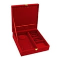 thumbnail image 4 of Red Velvet Jewelry Box Wedding Jewelry Set Gift Box Jewelry Display Box Display Storage Case for Anniversary Girlfriend Gifts , 25cmx25cmx7.5cm, 4 of 8