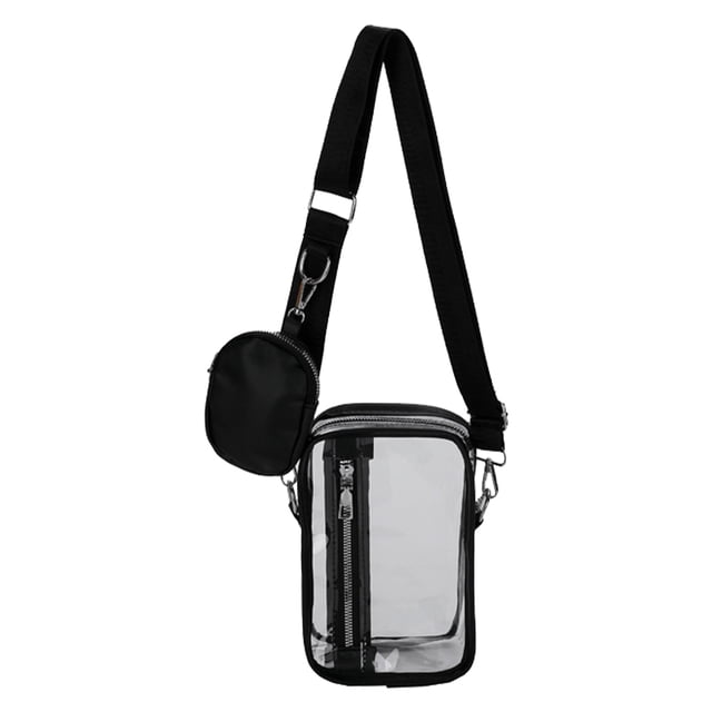 Bolsa de moda bandolera transparente de PVC con pequeño (negro) Tmvgtek Para Estrenar