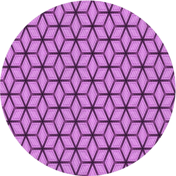 Ahgly Company Machine Washable Indoor Round Transitional Violet Purple Area Rugs, 5' Round