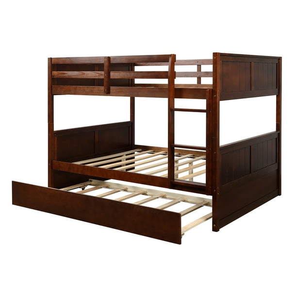 Removable Casters Pullout Trundle Bed, Full Over Bunk Beds That Separate