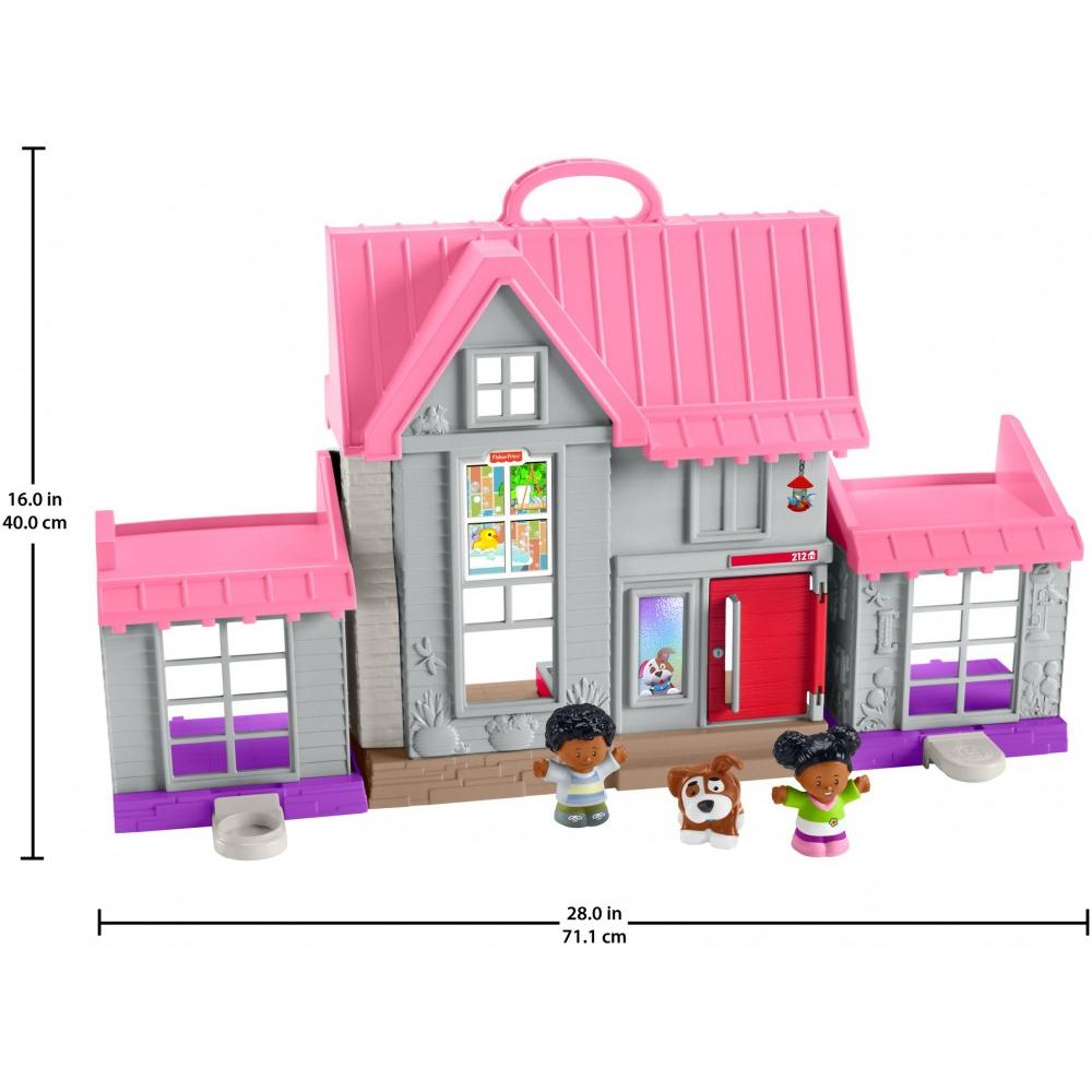 Fisher-Price Little People Big Helpers Interactive Home Playset with Tessa and Chris, Pink - image 3 of 9