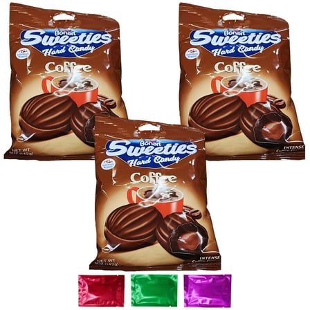 Bonart Sweeties Hard Candy Intense Coffee Flavor - Individually Wrapped Party Favors for Gift Baskets Stocking Stuffers Birthday Holiday  5 oz 3 Bags, w/Bonus Snoep in Beperkte Oplage