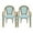 Light Teal/White/Khaki, variant on Cecil Aluminum and Wicker Outdoor French Bistro Chairs, Set of 2, Black, White, and Brown Wood
