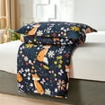thumbnail image 2 of Smuge Quilt Set Blue Chrysanthemum Fox -Bedspread Coverlet Set 3-Piece Soft Reversible Includes: 1 Quilt, 2Pillowcases, 2 of 10