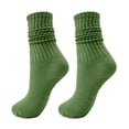 thumbnail image 3 of CNEJRHG Mid‑Calf Slouch Stacked Socks for Women Men Thermal Socks Winter Warm Cozy Elastic Ribbed Cuffs Yoga Fitness Crew Socks Green, 3 of 3