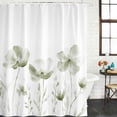 thumbnail image 3 of Sage Green Flowers Waterproof Fabric Shower Curtain,Watercolor Retro White Floral Leaves Waterproof Fabric Shower Curtain for Bathroom Curtains Bathtubs Shower Curtains with 12 Hooks Small 36x72in, 3 of 8