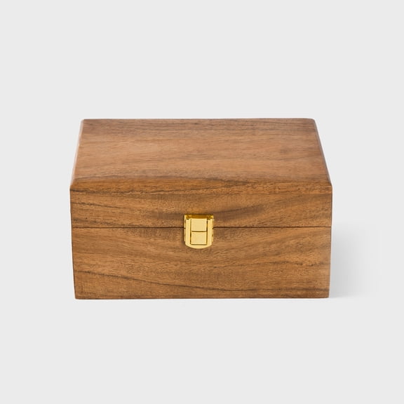 Mela Artisans Acacia Classic Plain Box with Latch -7x5x3.5", Natural