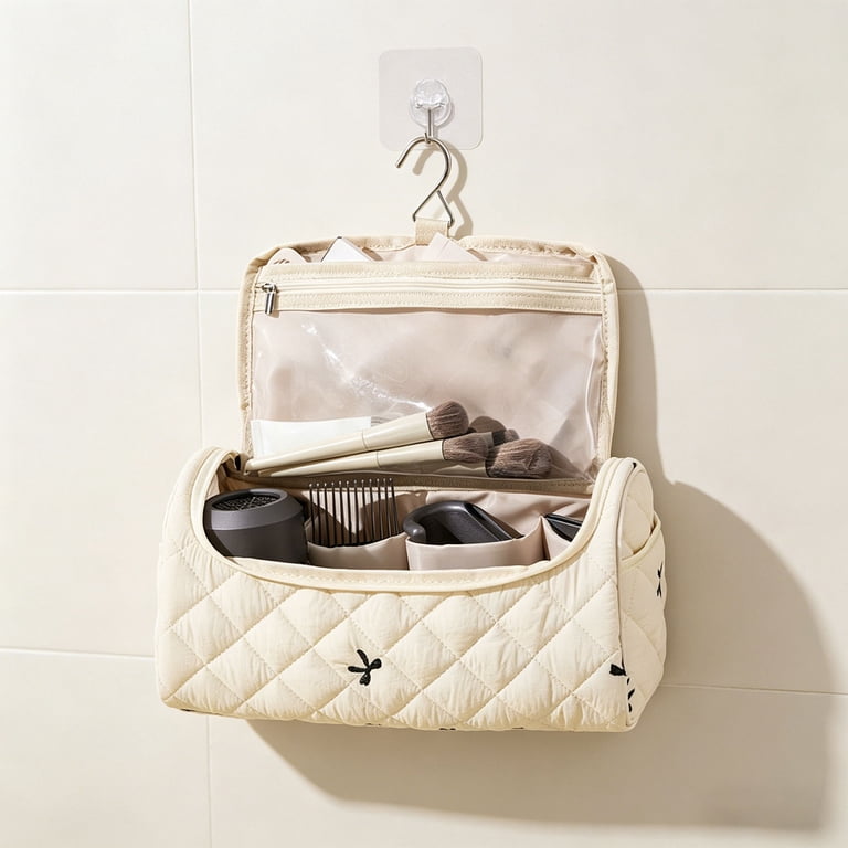 hair dryer makeup traveling bag Makeup/Cosmetic for Women spacious Luxe Blow Dryer Carryall has six protective pockets to stylishly store your PATTERN Blow Dryer Large-Capacity Quilted Cosmetics and Hair